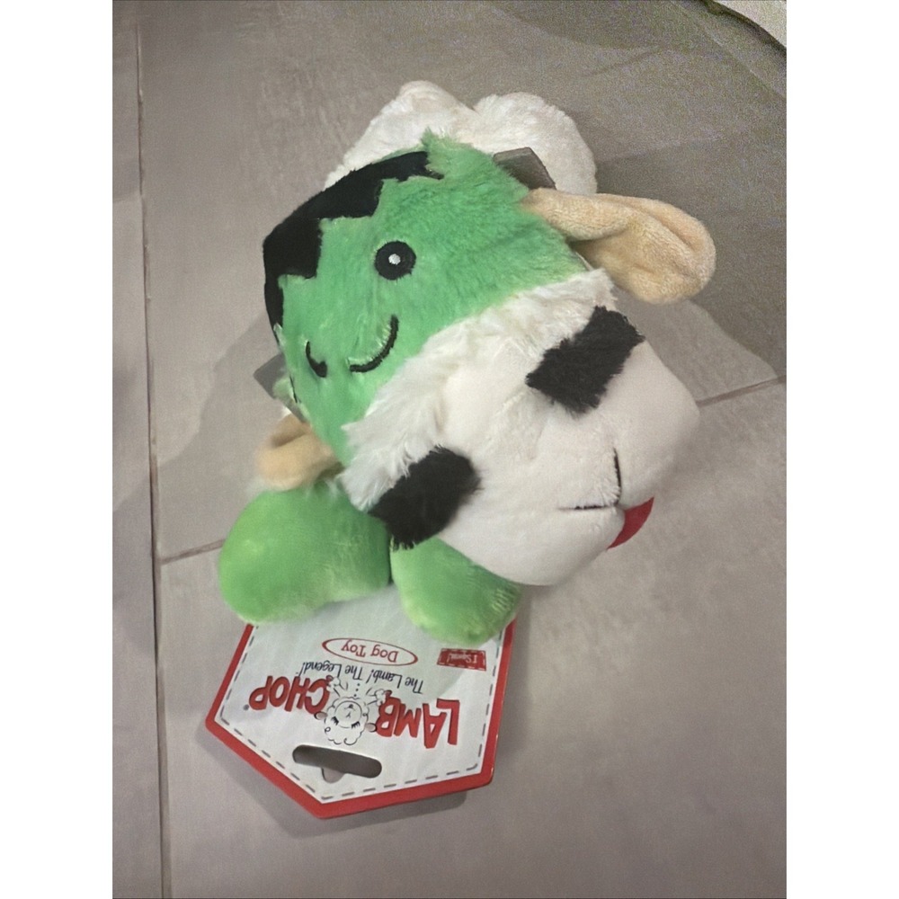 Multipet Lamb Chop Frankenstein Hat Plush Dog Toy Halloween 10.5in